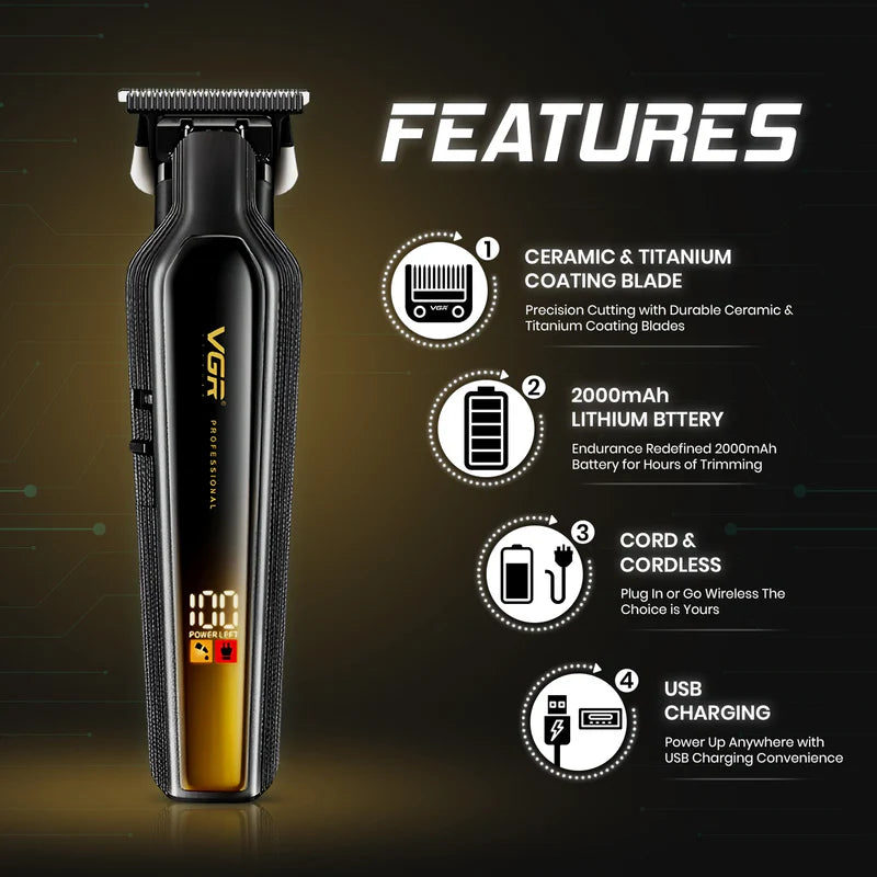 VGR V-930 Professional Cord-Cordless Hair Trimmer For Mens And Boys