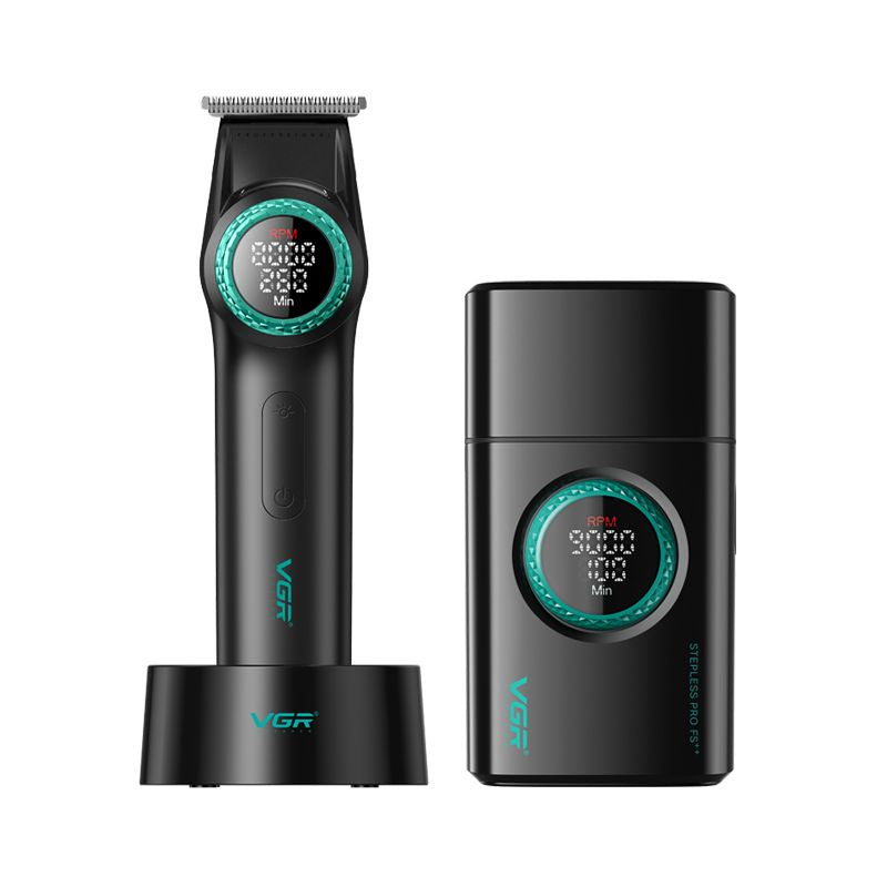 VGR V-977 V-377 Professional Hair Trimmer & Shaver Combo Set