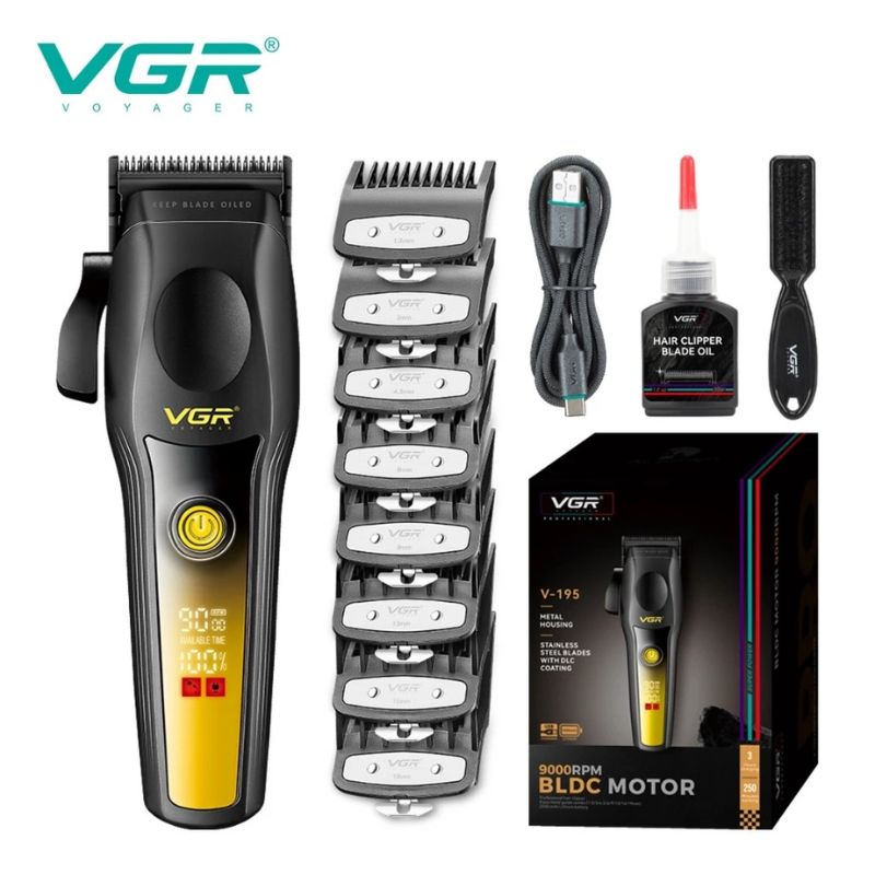 VGR V-195 Professional Hair Clipper for Men Metal Salon Series