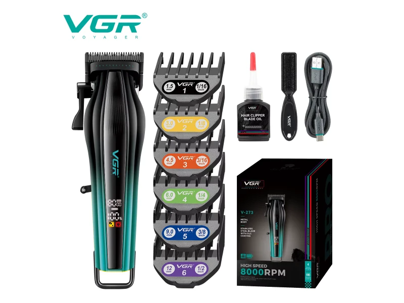 ماكينة قص شعر احترافية بجسم معدني 8000 لفة VGR V-273