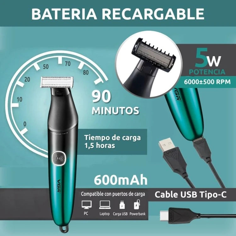 ماكينة حلاقة جسم ولحية سلسة مقاومة للماء للرجال VGR V-339