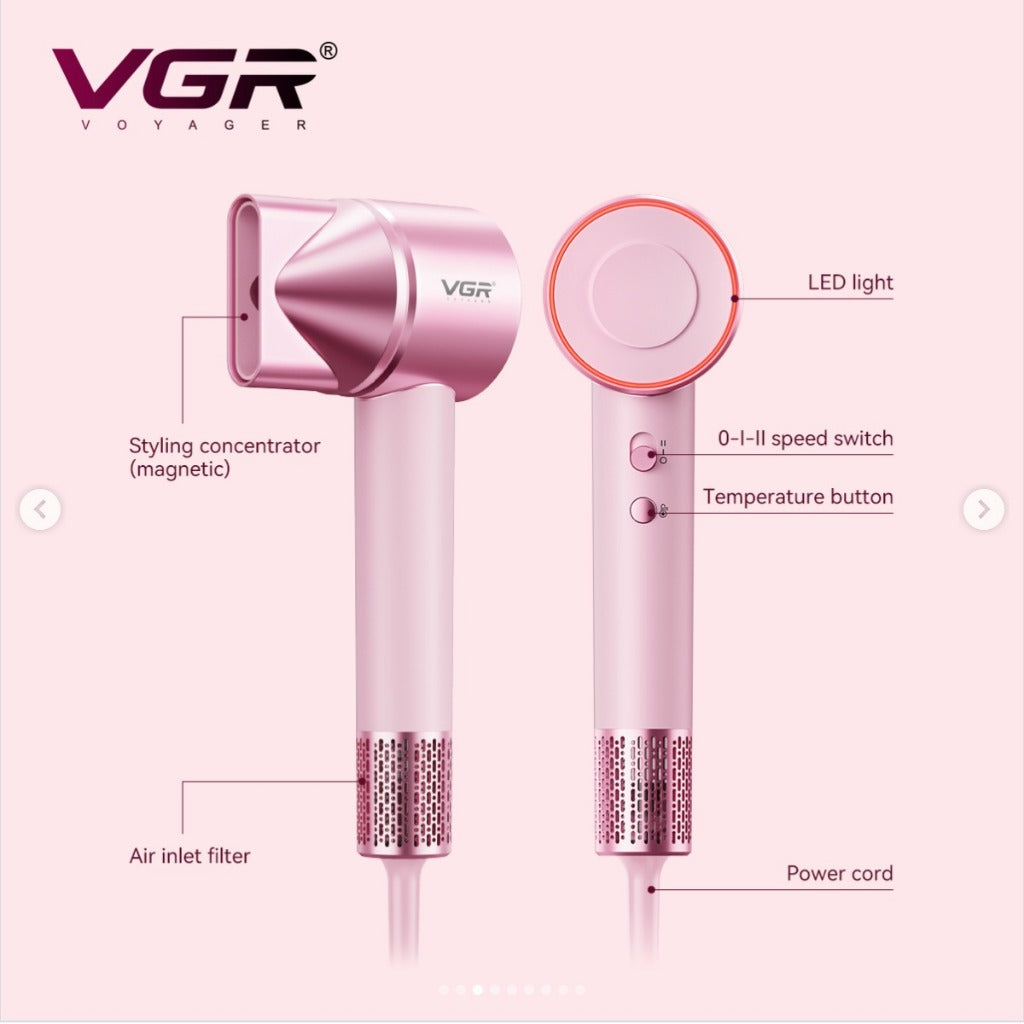 110000 BLDC دورة في الدقيقة مجفف شعر احترافي عالي السرعة بمحرك VGR V-443
