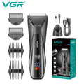 ماكينة تشذيب شعر الجسم الاحترافية بسلك/لاسلكي للعناية بالجسم بالكامل (أسود) VGR V-938