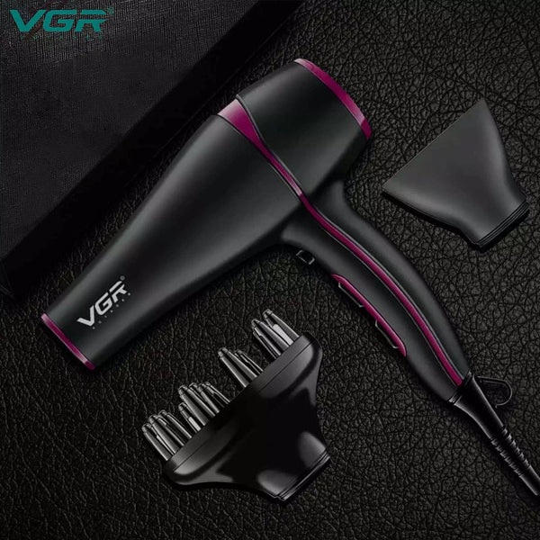 مجفف شعر إحترافي للنساء، أسود VGR V-402