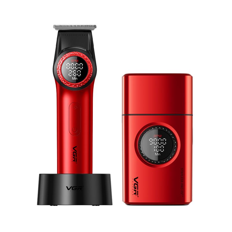 مجموعة كومبو ماكينة تشذيب  وماكينة تنعيم احترافية VGR V-977 & V-377