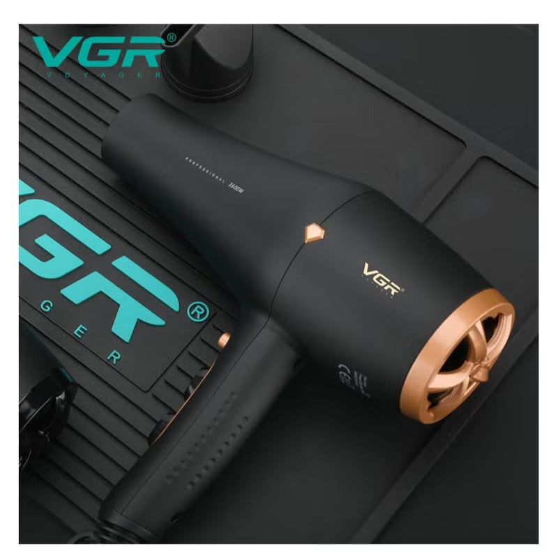 مجفف شعر كهربائي احترافي قوي (أسود) VGR V-462 2200–2600 W