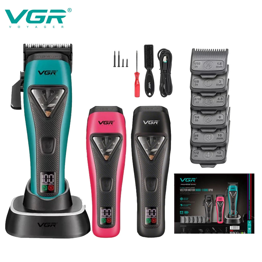 V-035C Professional Hair Clipper Vector Motor 11000 RPM – VGR Official ...