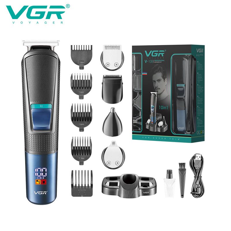 طقم حلاقة رجالي احترافي 10 في 1  VGR V-108