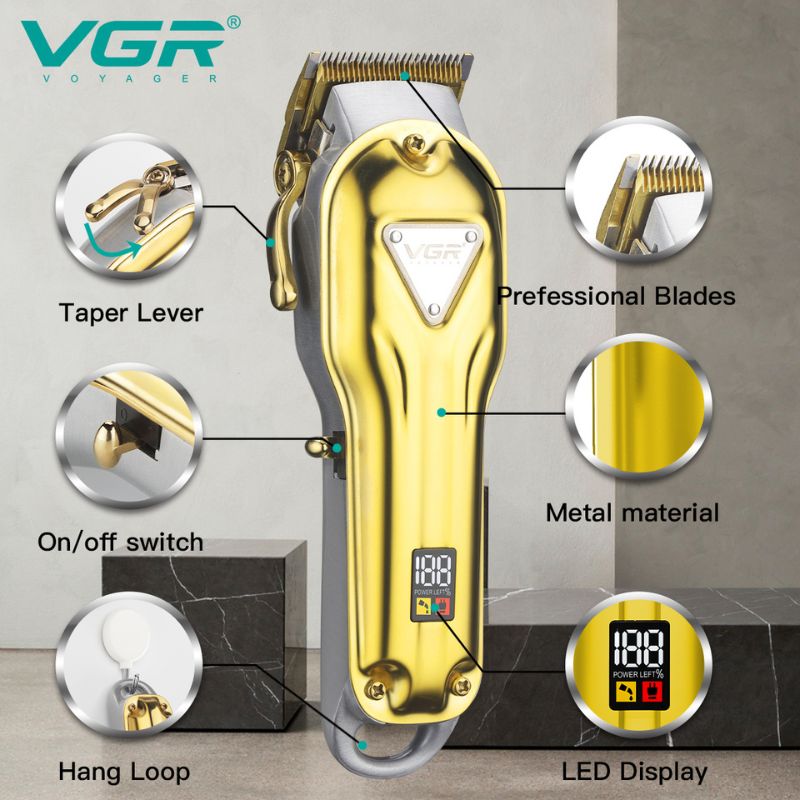 VGR V-134 Professional Hair Clipper Salon Series Metal