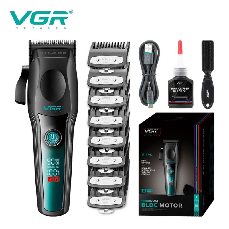 VGR V-195 Professional Hair Clipper for Men Metal Salon Series