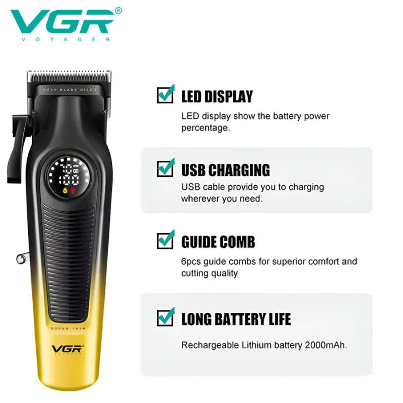ماكينة قص شعر احترافية لمحترفي الصالونات وللاستخدام الشخصي VGR V-196
