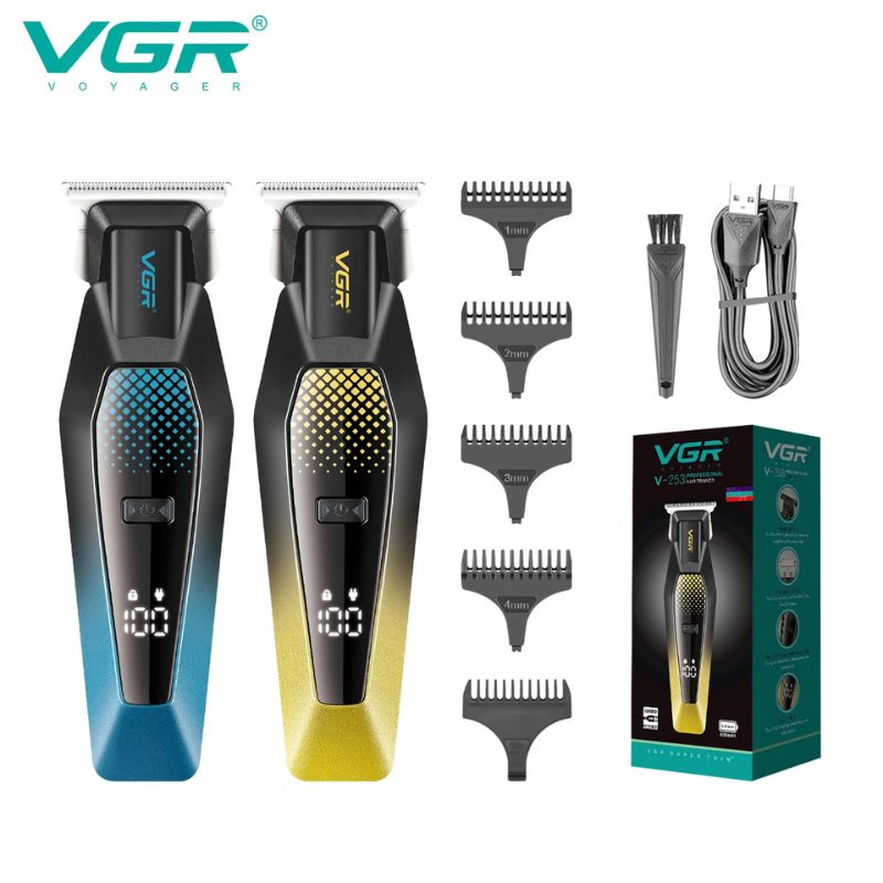 VGR V-253 Professional Hair Trimmer Clipper 6000RPM with LCD Display