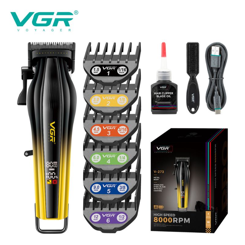 ماكينة قص شعر احترافية بجسم معدني 8000 لفة VGR V-273