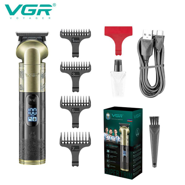 ماكينة تشذيب شعر الذقن إحترافية بجسم معدن للرجال VGR V-296