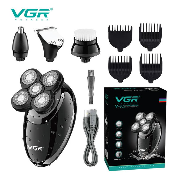 ماكينة حلاقة وتنعيم إحترافية للرجال قابلة للغسل بالكامل VGR V-302