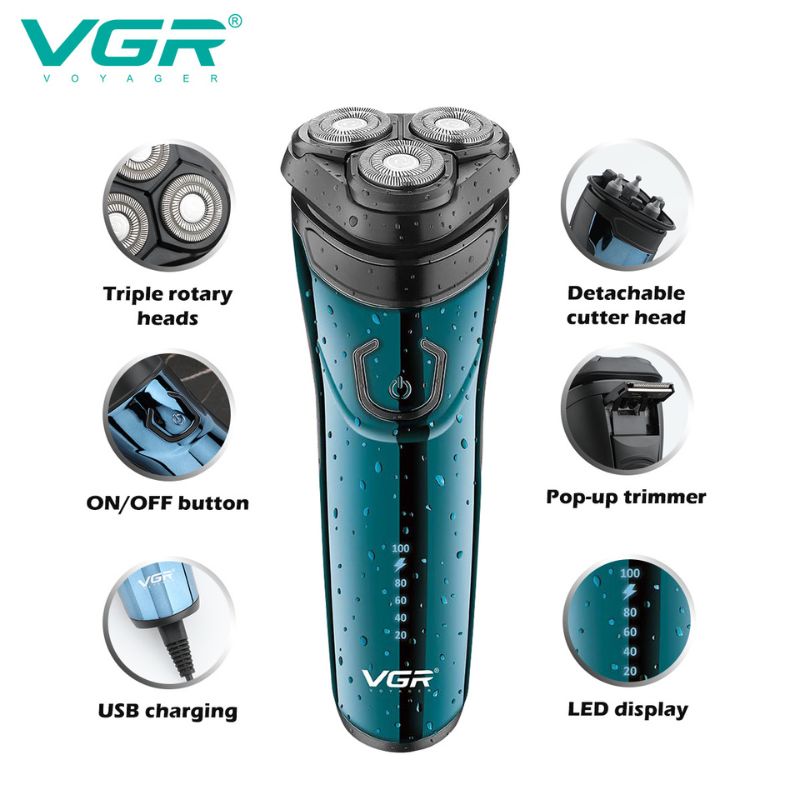 VGR V-322 Rotary Shaver for Men ipx5 waterproof