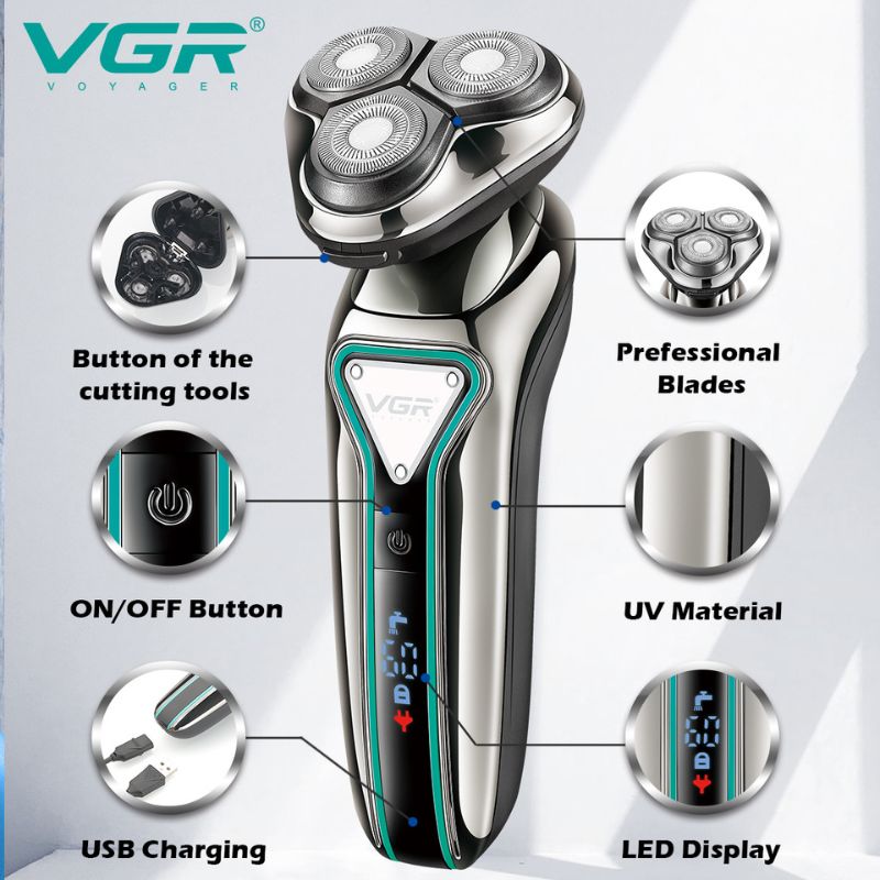 VGR V-323 Rotary Shaver for Men Precision Shaving with Smart LED Display