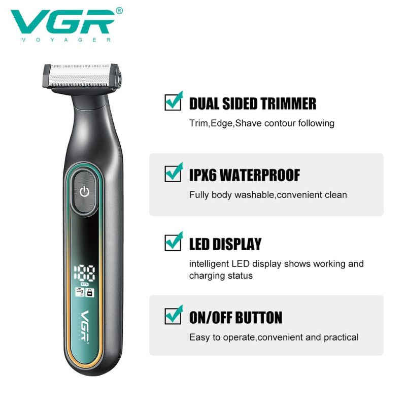 ماكينة حلاقة شعر الجسم للرجال مقاومة للماء VGR V-360