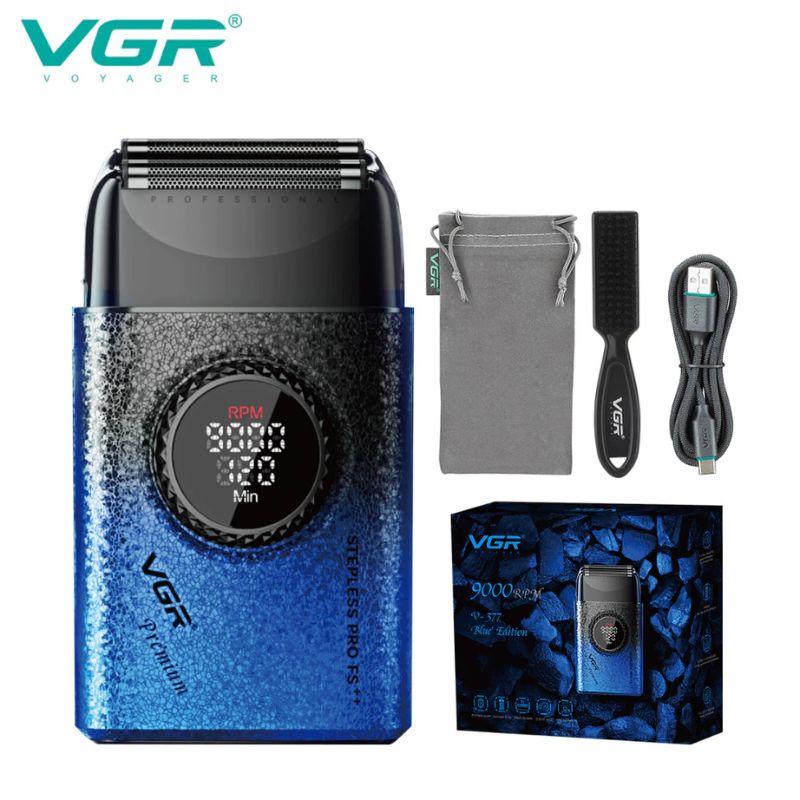 VGR V-377 Blue Edition Professional Shaver For Men 9000 RBM