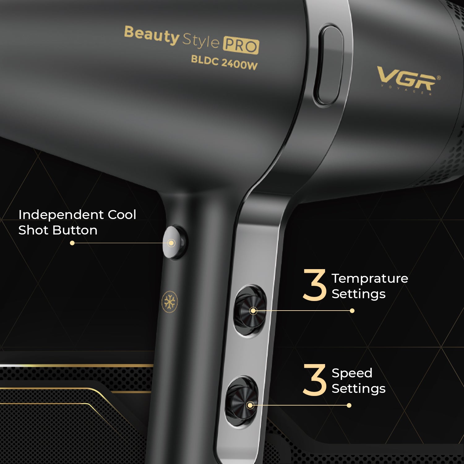 VGR V-409 Beauty Style Pro Hair Dryer Bldc 2400W