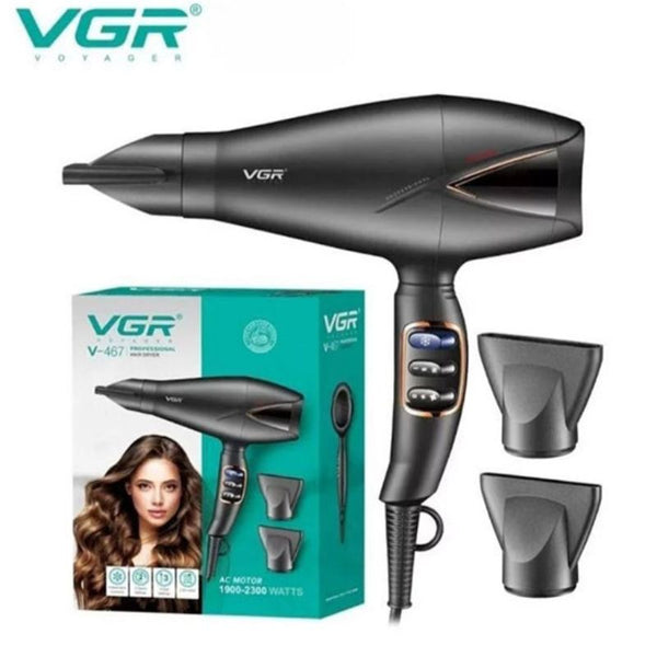 سشوار ومجفف شعر إحترافي للنساء والرجال بقوة 1900 - 2300 وات VGR V-467