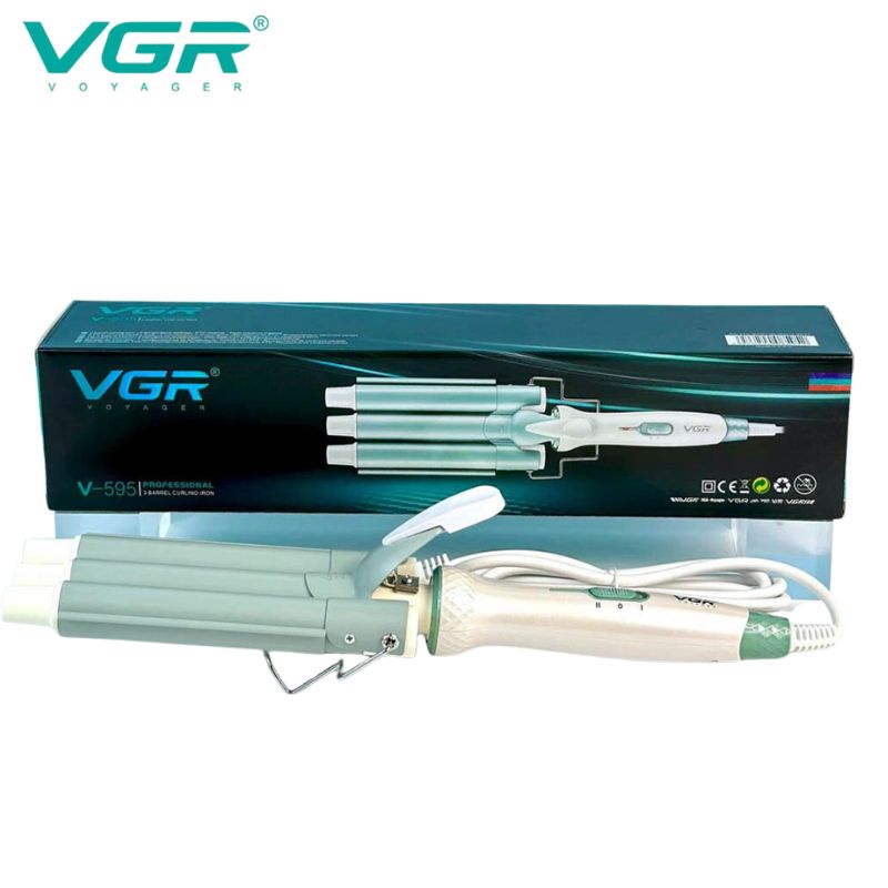 مكواة تجعيد الشعر ثلاثية الأسطوانات للنساء VGR V-595