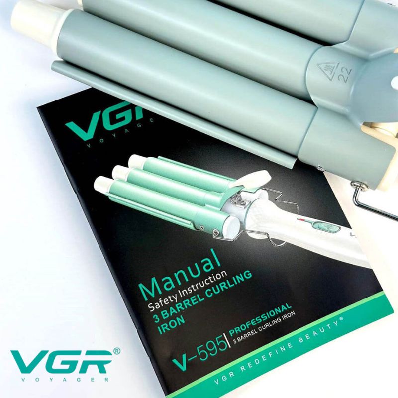 مكواة تجعيد الشعر ثلاثية الأسطوانات للنساء VGR V-595