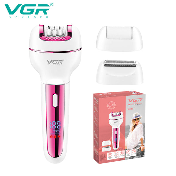 ماكينة إزالة شعر إحترافية 3 في 1 للنساء VGR V-732