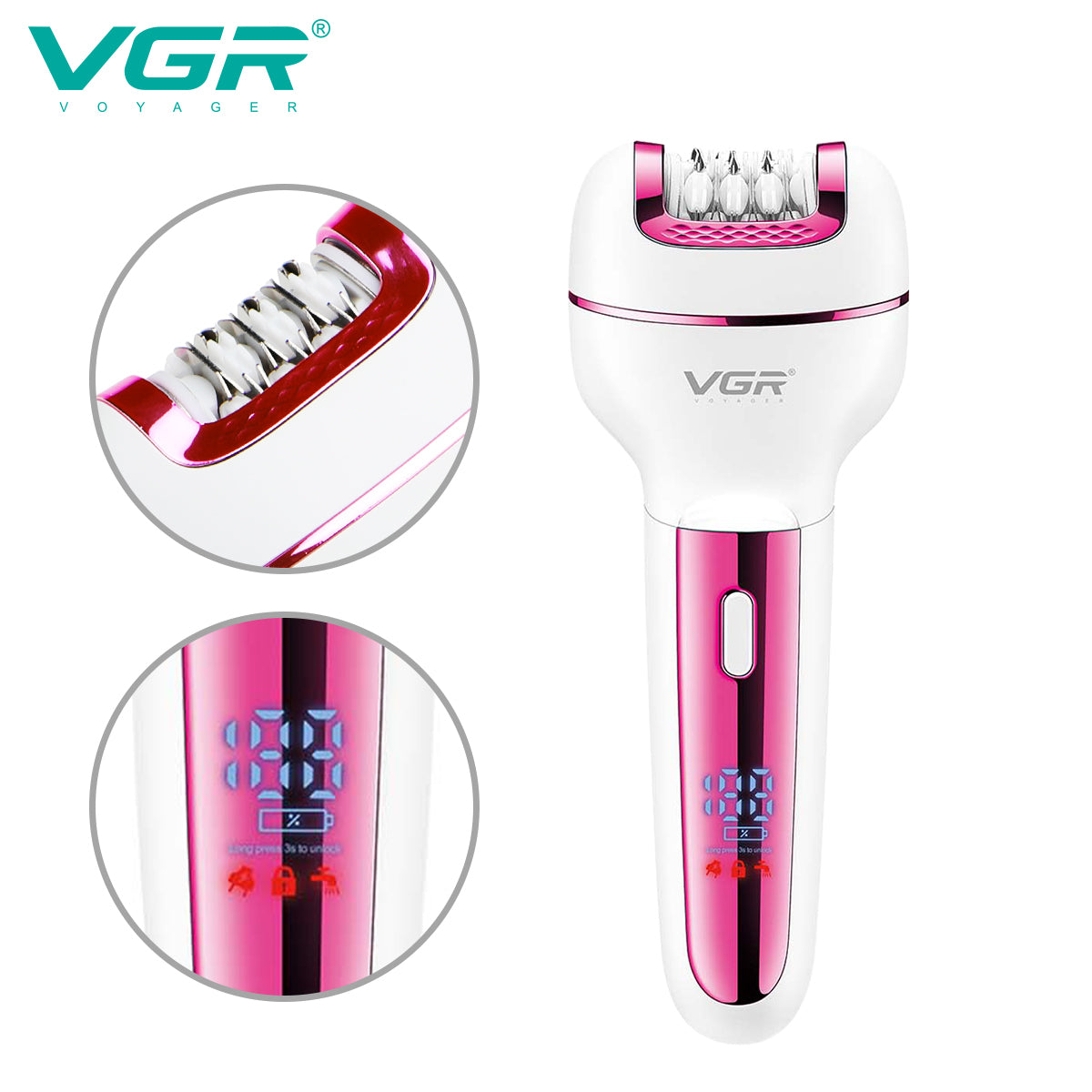ماكينة إزالة شعر إحترافية 3 في 1 للنساء VGR V-732