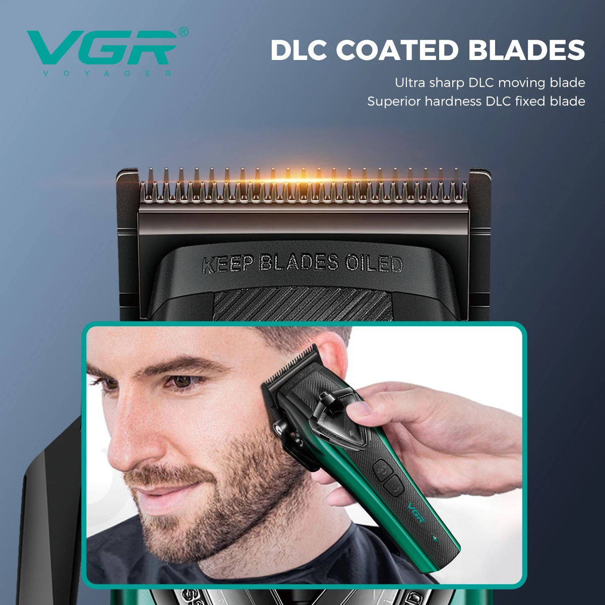 VGR V-883 S2 Barber Combo 2in1 11000 RPM