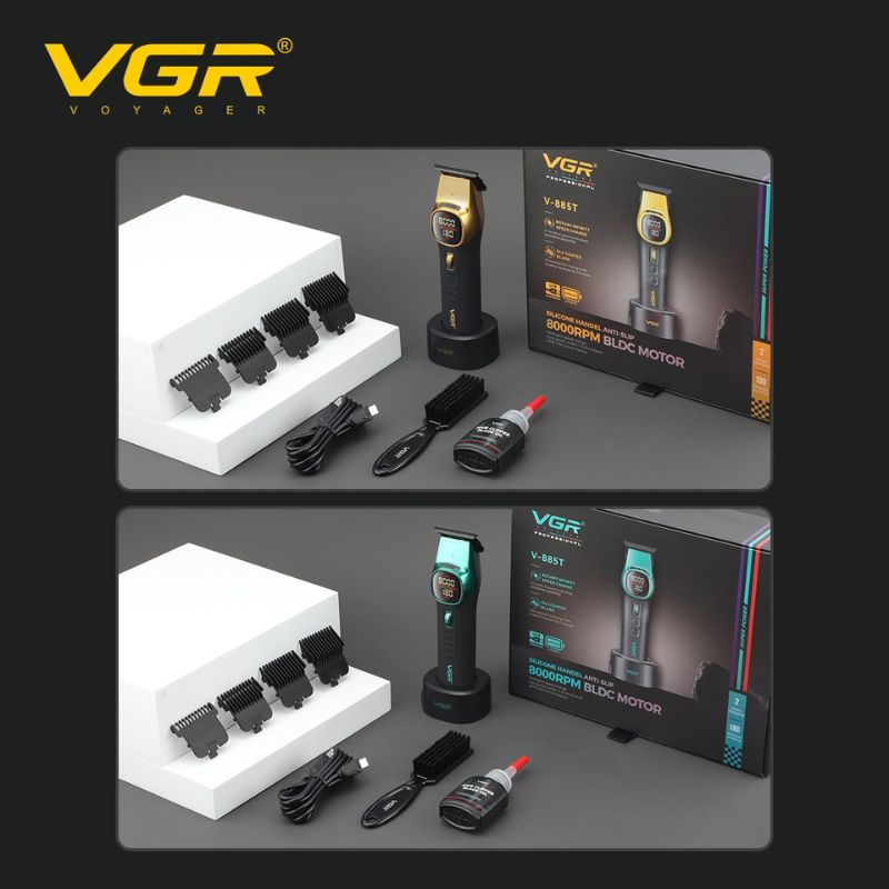 ماكينة حلاقة وتشذيب شعر ولحية احترافية 8000 دورة في الدقيقة VGR V-885T