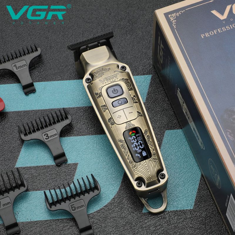 ماكينة تشذيب شعر ولحية للرجال بهيكل معدني فاخر VGR V-901