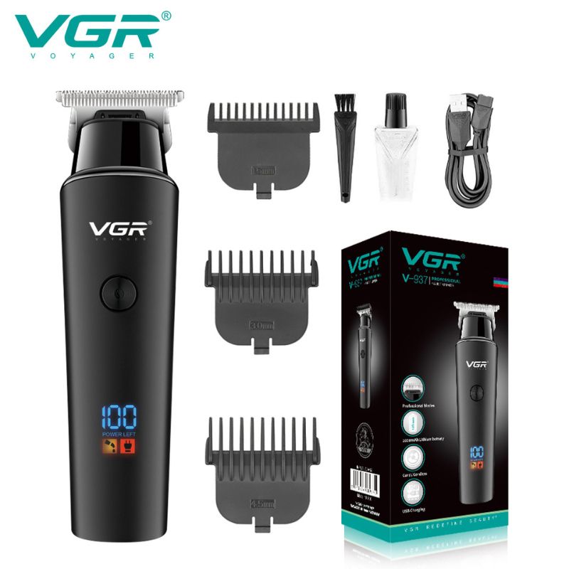 ماكينة تشذيب الشعر واللحية للرجال باللون الأسود VGR V-937
