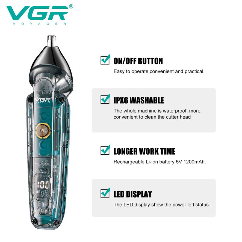 مجموعة إحترافية 2 في 1 لتشذيب الشعر والانف VGR V-949