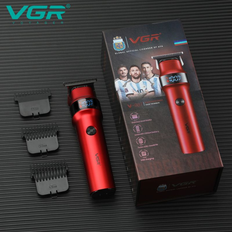 ماكينة حلاقة وتشذيب شعر كهربائية لاسلكية VGR V-987